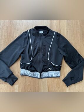 Gymshark Black Cropped Jacket- Size M